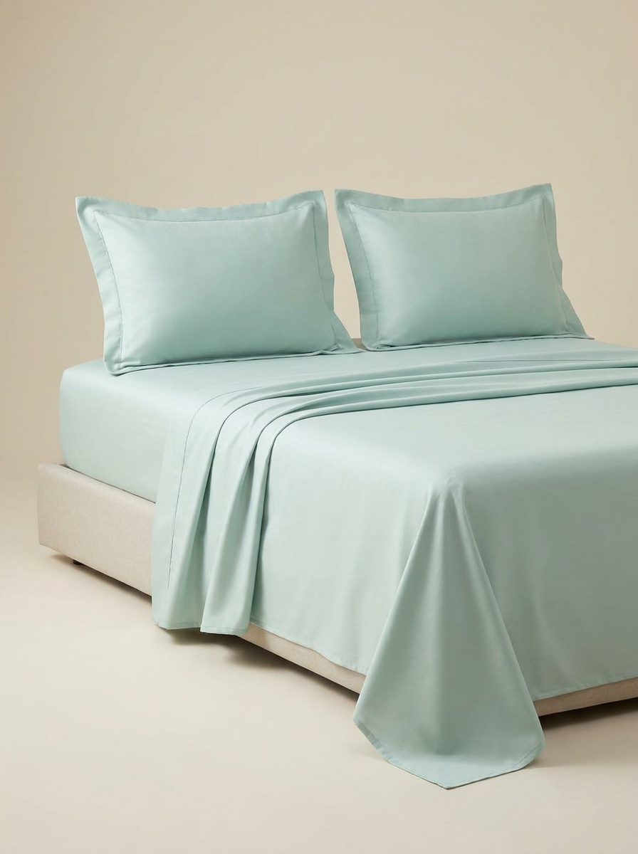 Mint microfiber sheet set side