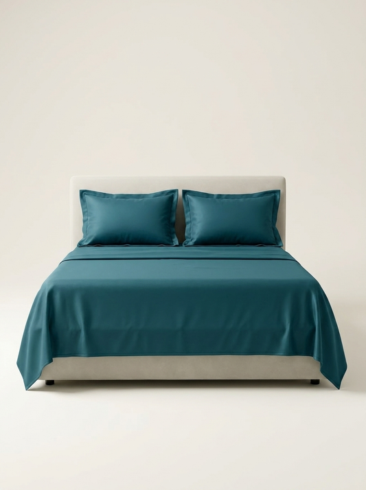 MF-COLOR Teal | Teal microfiber sheet set studio