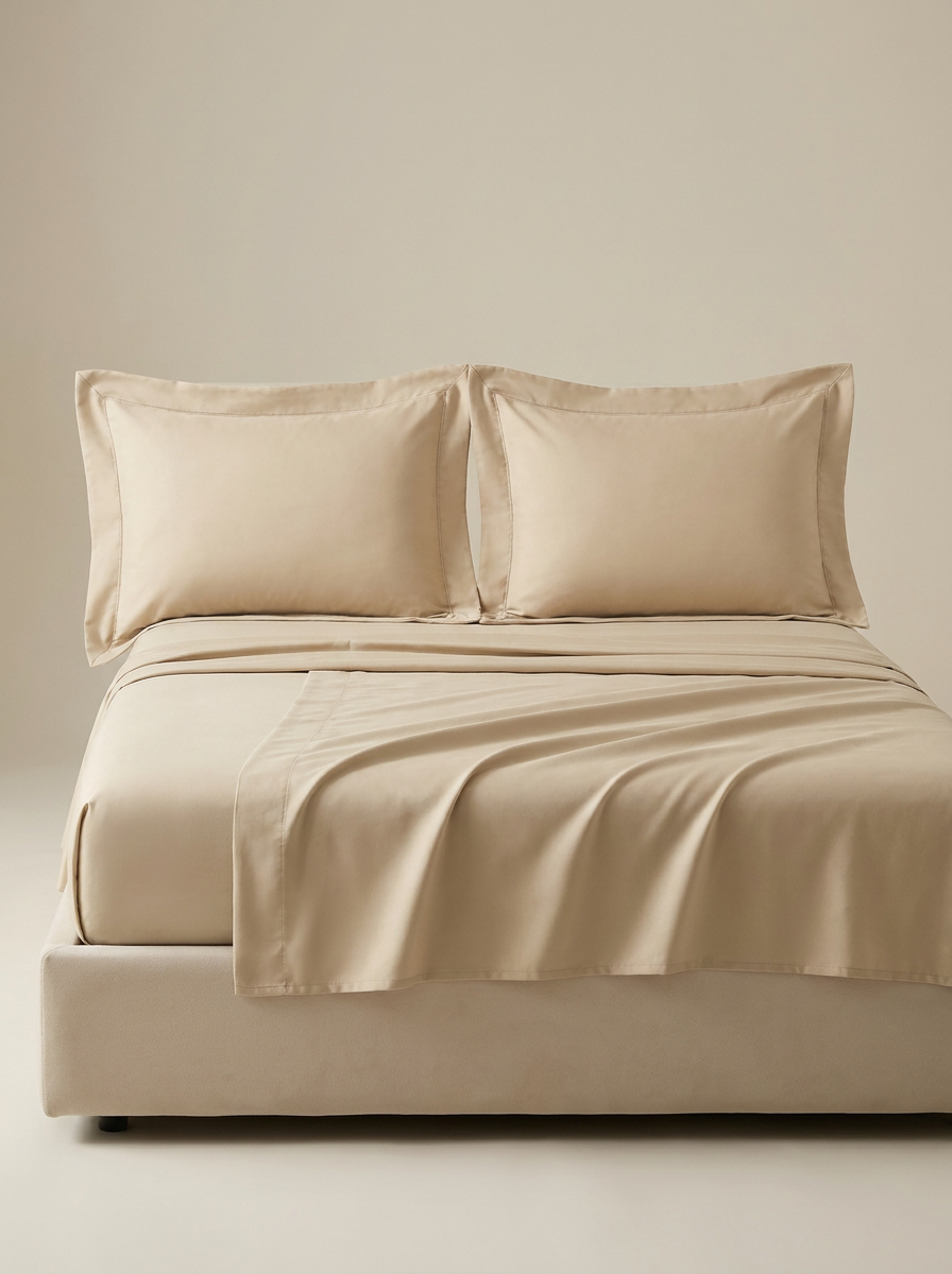 MF-COLOR Beige | Beige microfiber sheet set studio