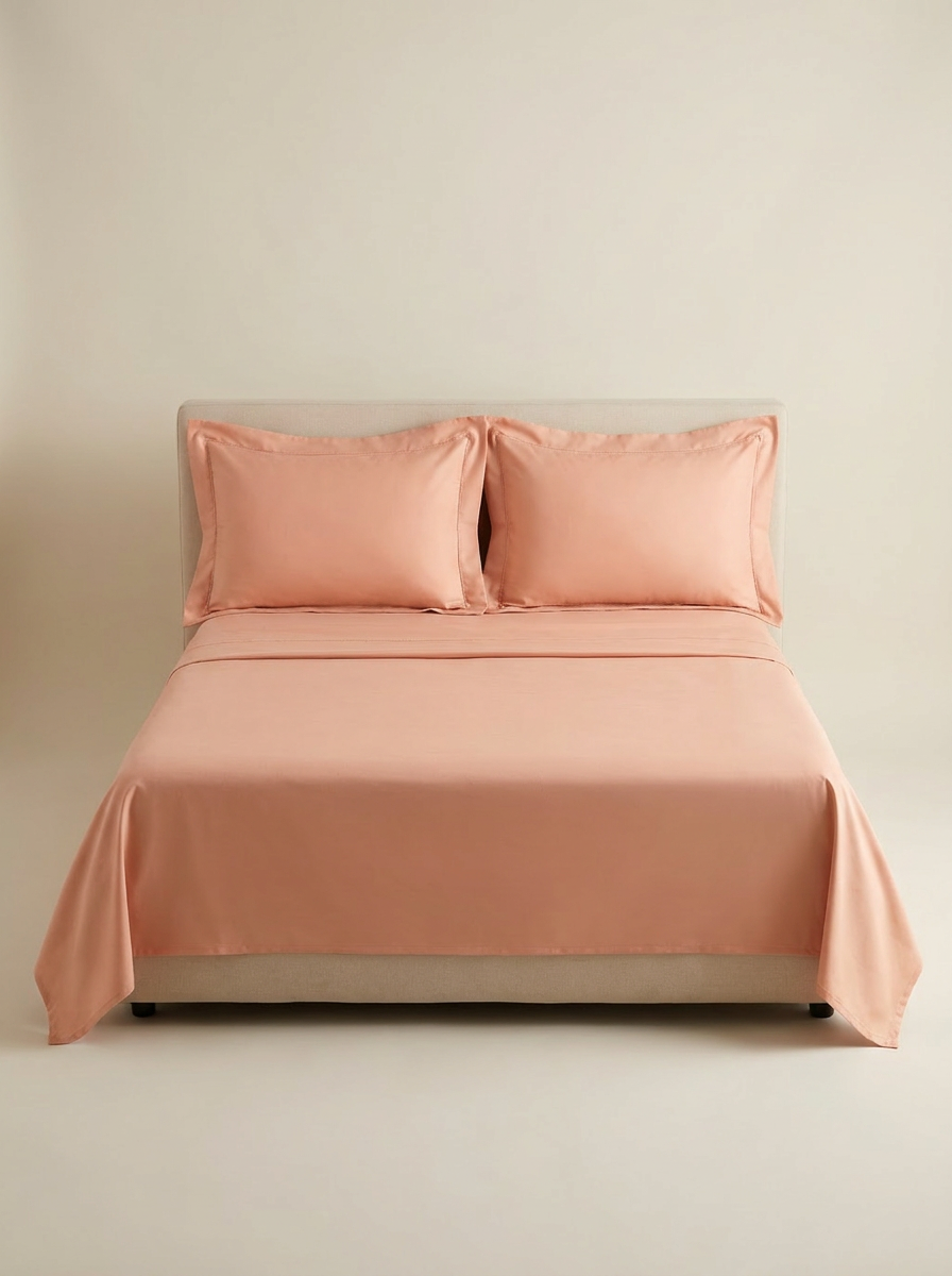 MF-COLOR Peach | Peach microfiber sheet set studio