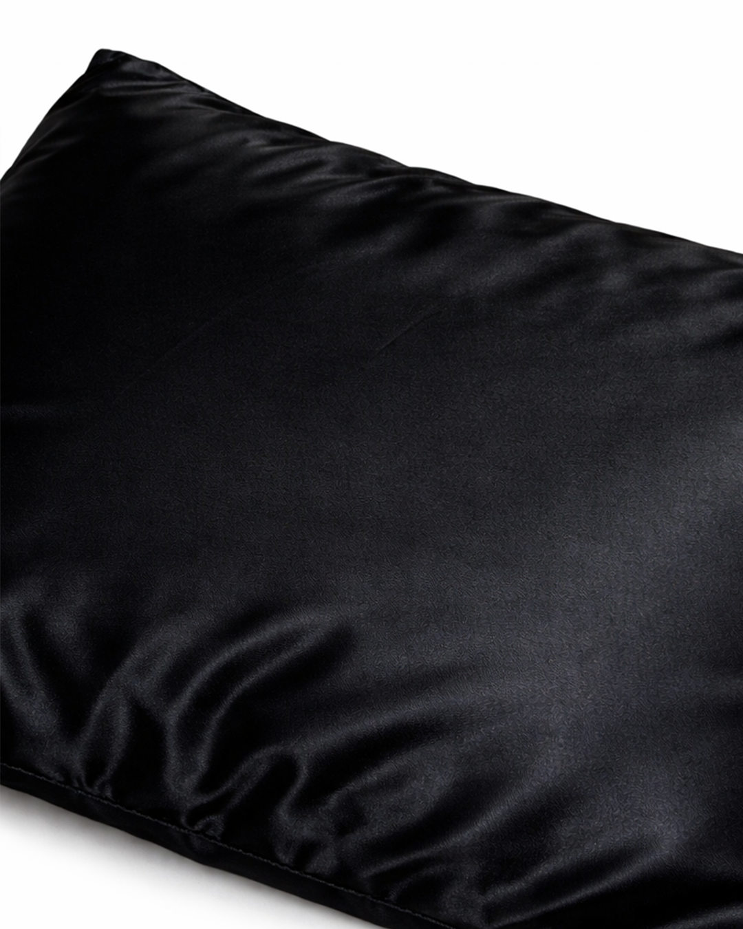 Black satin pillowcase fabric texture