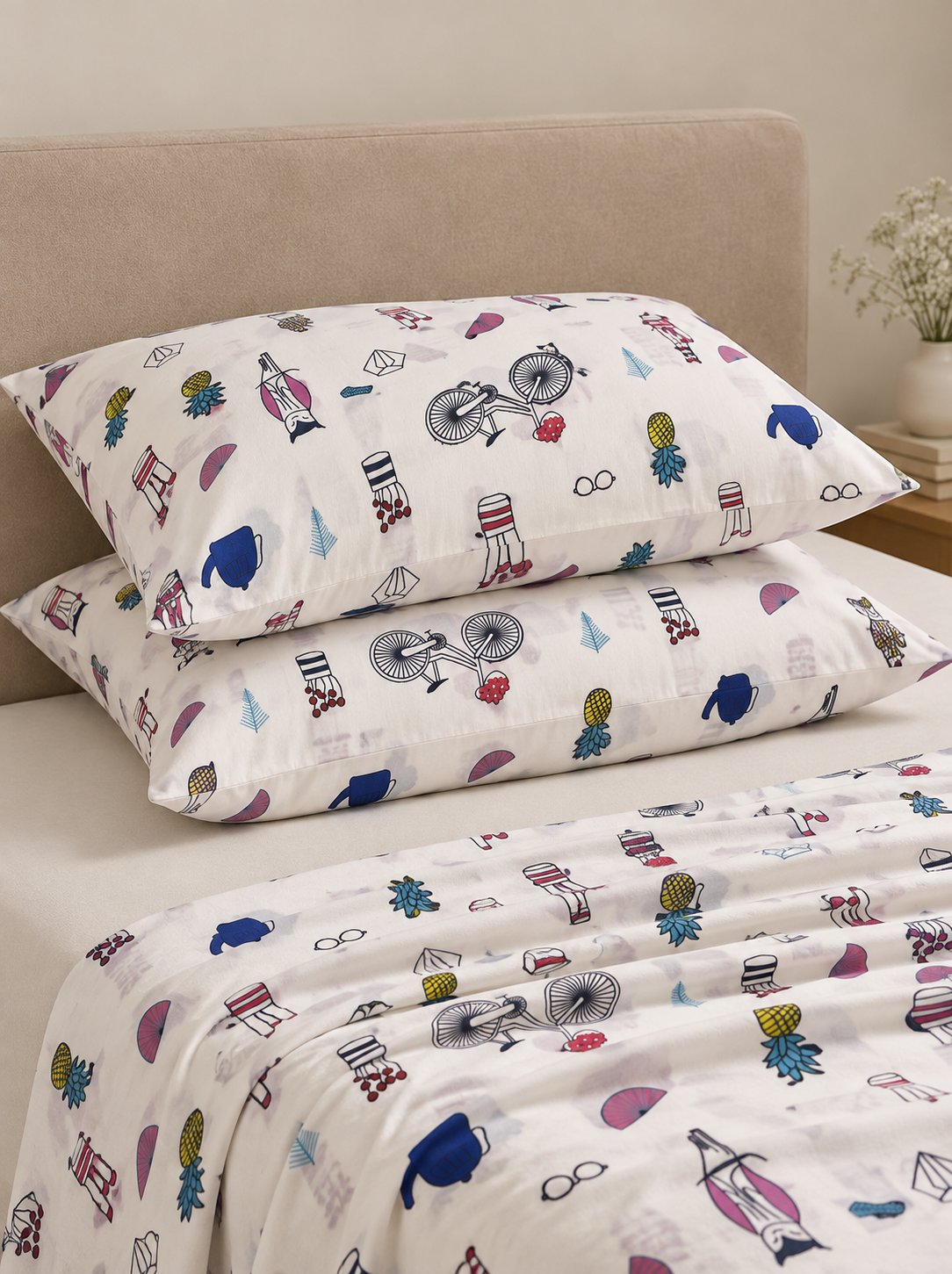 Happy Days Cotton Bedsheet Set — Playful ,Cozy