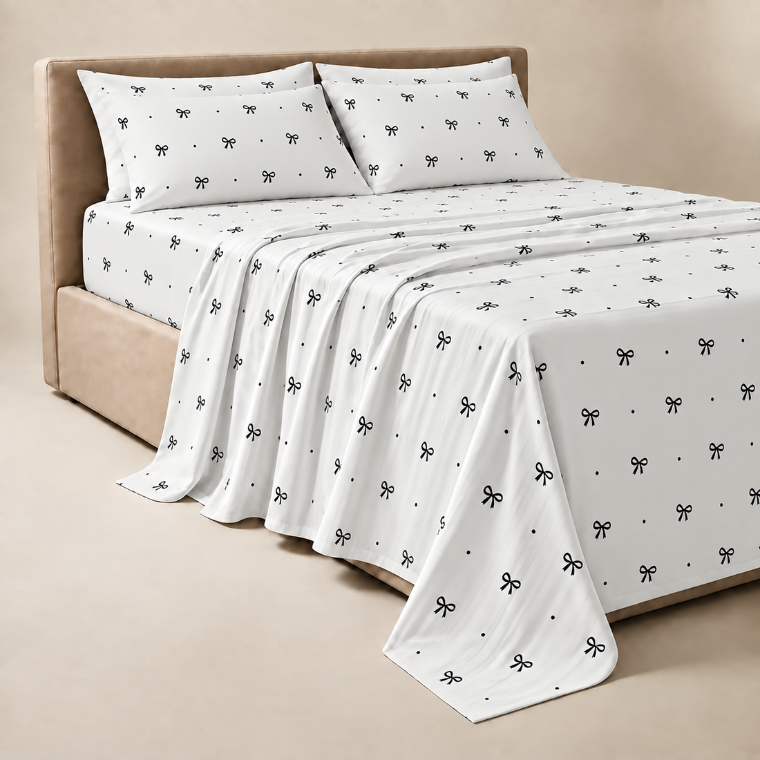 Tiny Bows Cotton Bedsheet Set — Simple, Sweet, Timeless