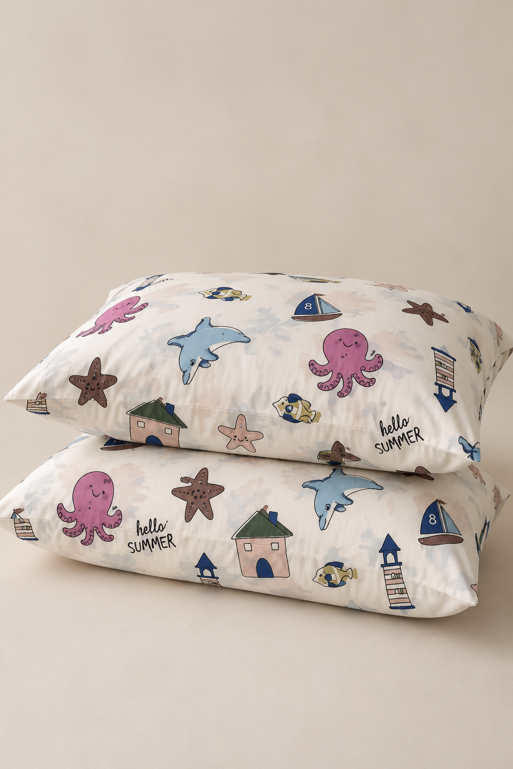 Hello Summer Cotton Bedsheet Set — Ocean Dreams