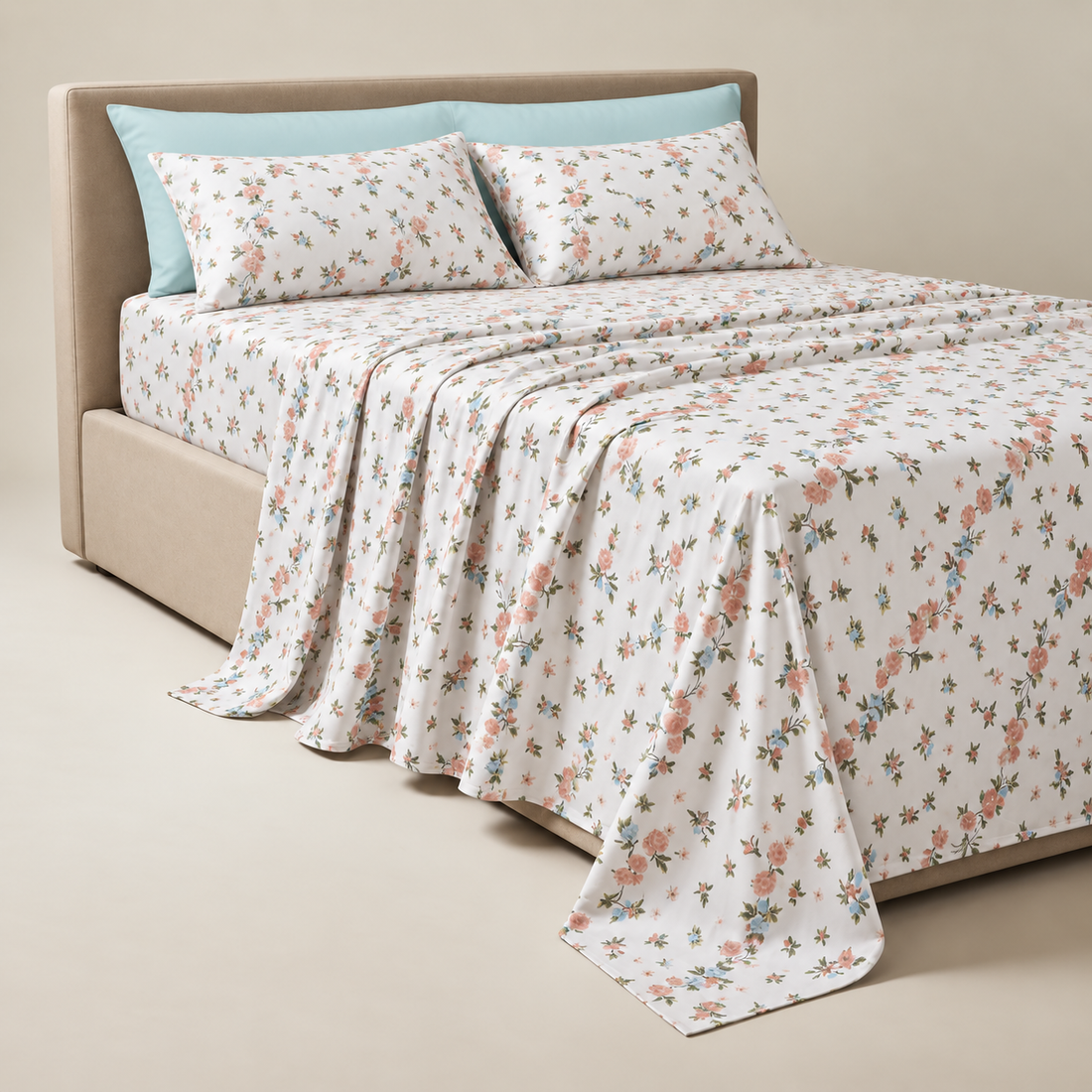 Vintage Rose Cotton Bedding Set — Romantic Florals, Soft Comfort