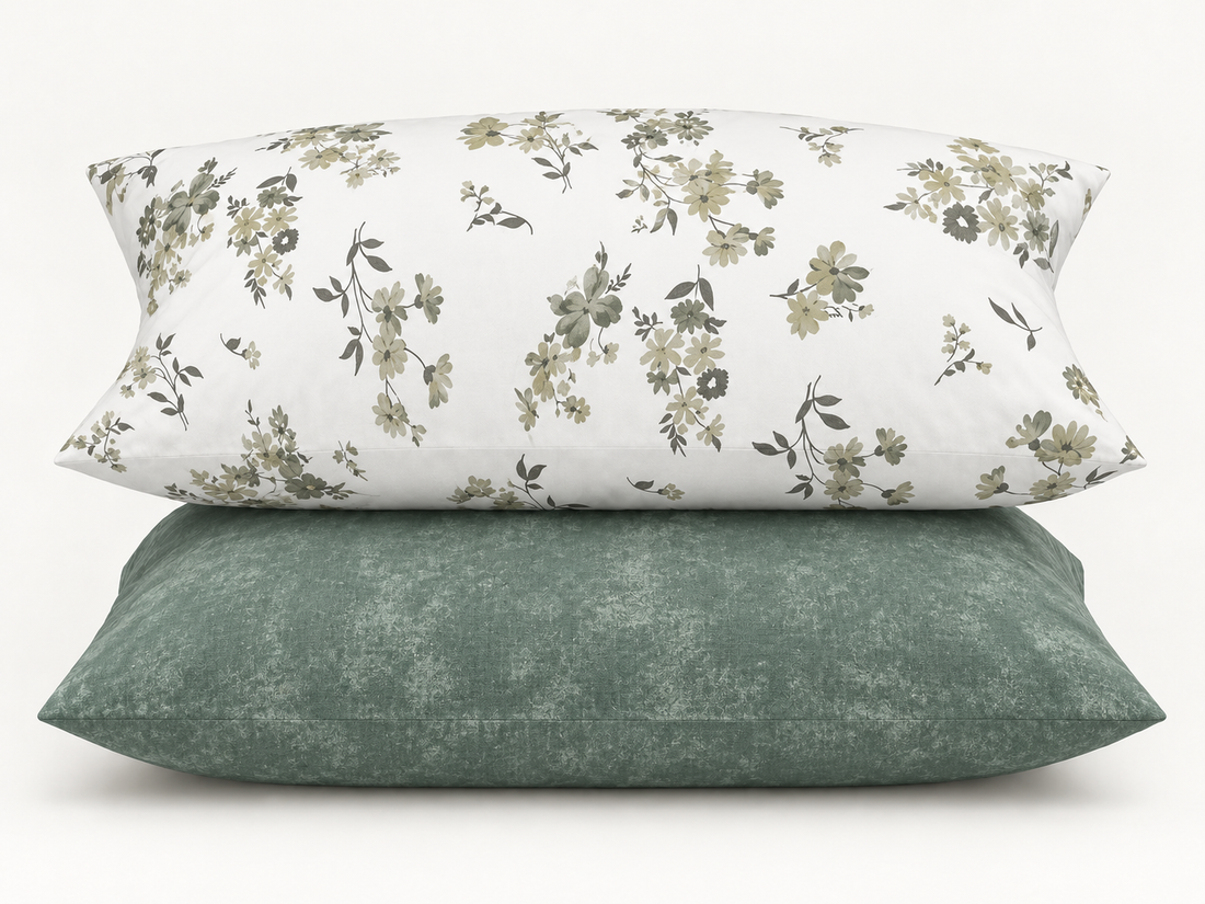 Sage Meadow Cotton Bedding Set — Soft Florals, Calm Comfort