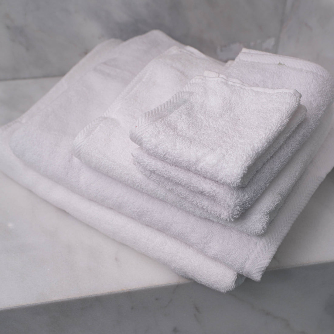 White 100% cotton towel folded